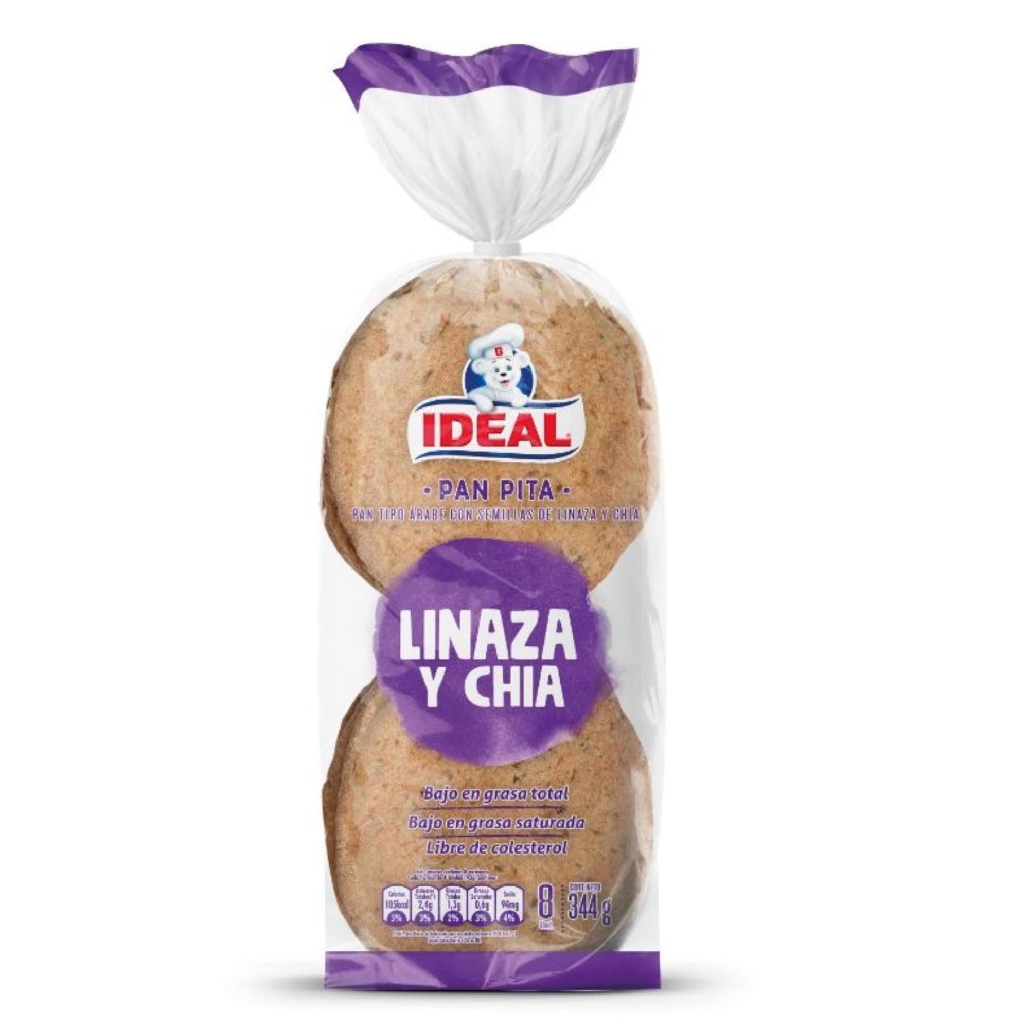 Pan Pita Linaza Diet 8 Un 344 g Ideal