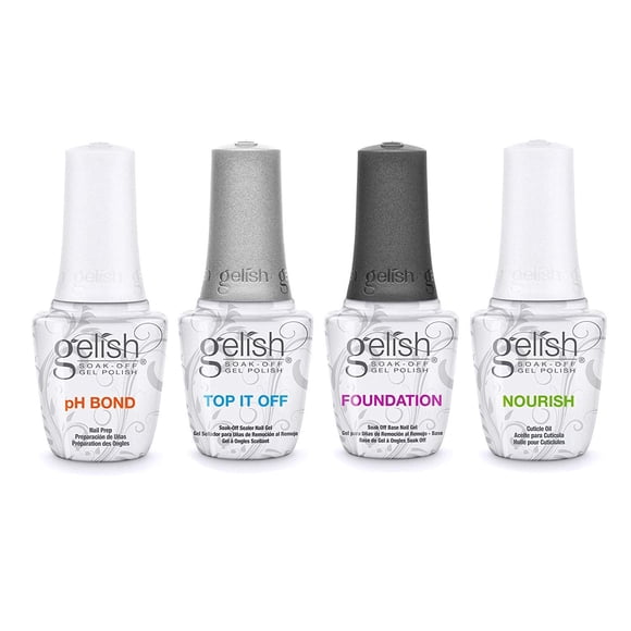 Kit de esmaltes de uñas Gelish Essential Fantastic Four con base y capa superior