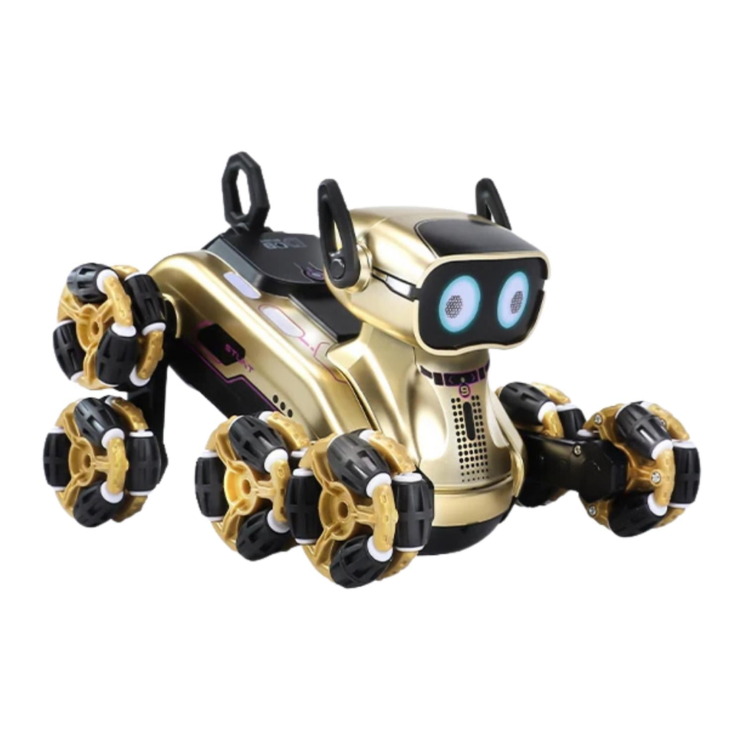 Fliperex - Perro Robot A Control Remoto Rc Juguete Con Luces Y Sonido Dorado