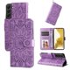 thumbnail image 2 of Funda tipo cartera FOXDOCK para Samsung Galaxy S22 Plus , diseño girasol en relieve, cuero PU, cierre magnético, soporte y tarjetero, 2 of 5