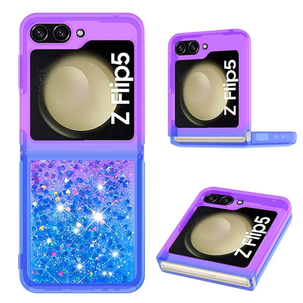 Funda Para Samsung Galaxy Z Flip 5 Con Diseño Gradiente Y Brillo Líquido Antigolpes Tpu