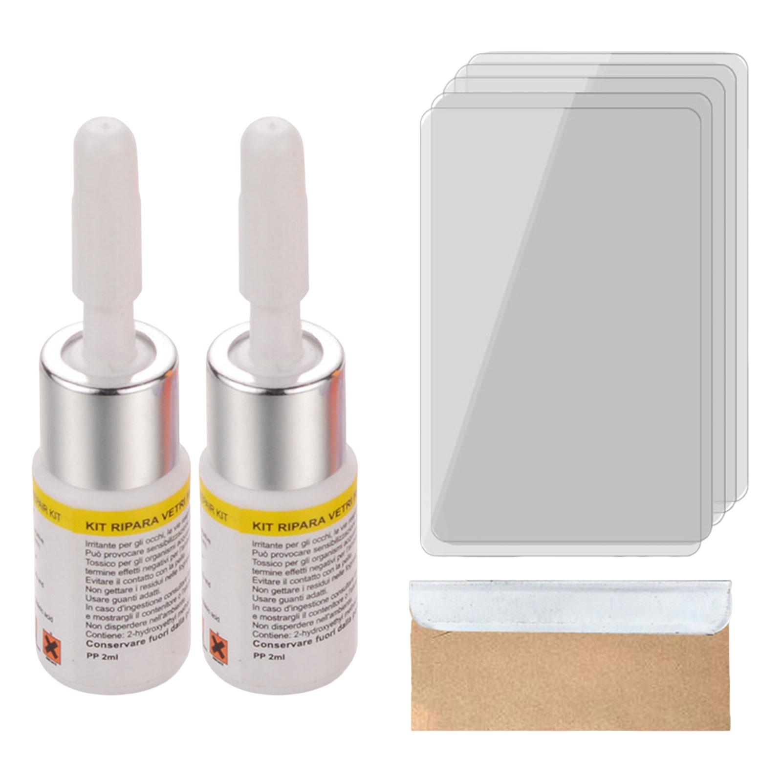 Magideal - De Reparación De Grietas De Parabrisas De 2 Piezas, Juego De Reparación De Líquido De Vidrio De Ventana, Reparación De Grietas De Chips De Arañazo Blanco