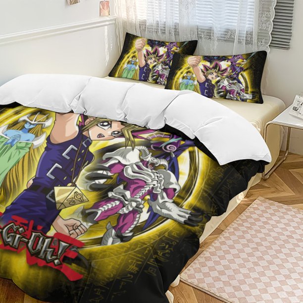 Yu-Gi-Oh 3-Piece Bedding Set Warm And Comfortable Soft Duvet Cover Bed Set for Boys Girls Kids Adult Bedroom All Season