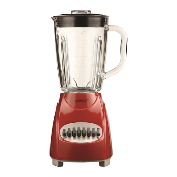 Blender Brentwood JB-920R - Tarro de vidrio (1,25 L, base antideslizante), color rojo