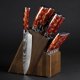 thumbnail image 1 of Juego de Bloque de Cuchillos Senken 16 Piezas Damascus Rojo, 1 of 9