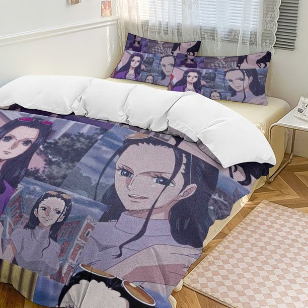 Nico Robin Bed Duvet Cover Funny Anime Cartoon Bedding Sets Lightweight 3 Piece Comforter Sets
