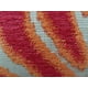 thumbnail image 3 of Almohada de lujo hecha a mano Plutus Brands Plutus Fire en fucsia, naranja y topo, 3 of 3