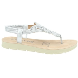 Sandalia Chalada Mujer Quina-1 Plateado Plano