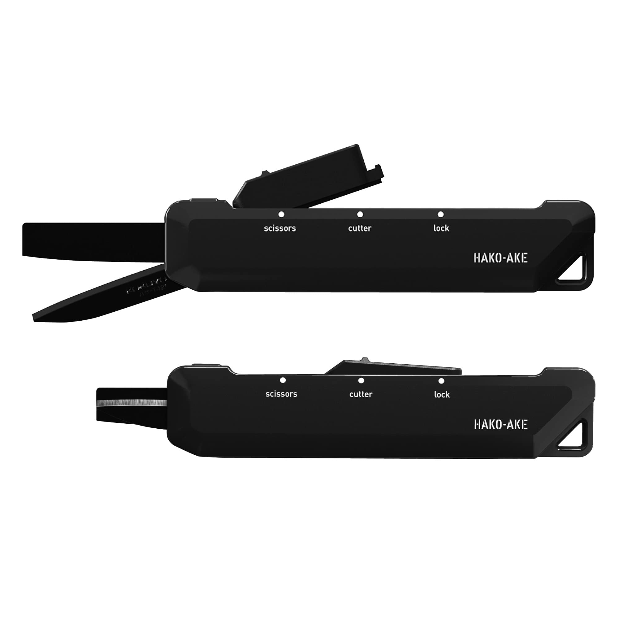 Tijeras Portátiles Kokuyo Hako-ake Con Hoja De Titanio De 2 Vías, Color Negro
