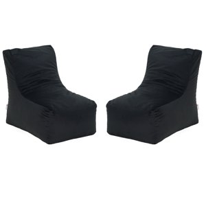 Bodevir - Set Pouf Tatto 1C Felpa Negro