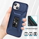 thumbnail image 2 of Funda Armada para iPhone 15 con Tapa Deslizante y Soporte Magnético Giratorio Azul, 2 of 5