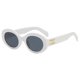 thumbnail image 1 of Gafas de sol con montura ovalada retro, gafas de sol de tendencia de moda que combinan con todo, hechas de PC, 1 of 5