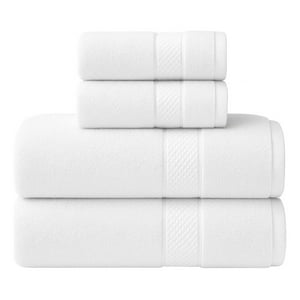 Aura Zeus - Set De 4 Toallas De Baño Algodon 500Gr Cuerpo Mano Grande Az Blanco Blanco