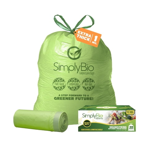 Bolsas De Basura Compostables Simply Bio 49,21 L, 30 Bolsas De 1 Mil
