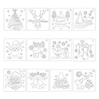 Bothyi - 12X Plantillas De Navidad Plantilla Copo De Nieve Artesanía Para Pintar Vacaciones Navidad