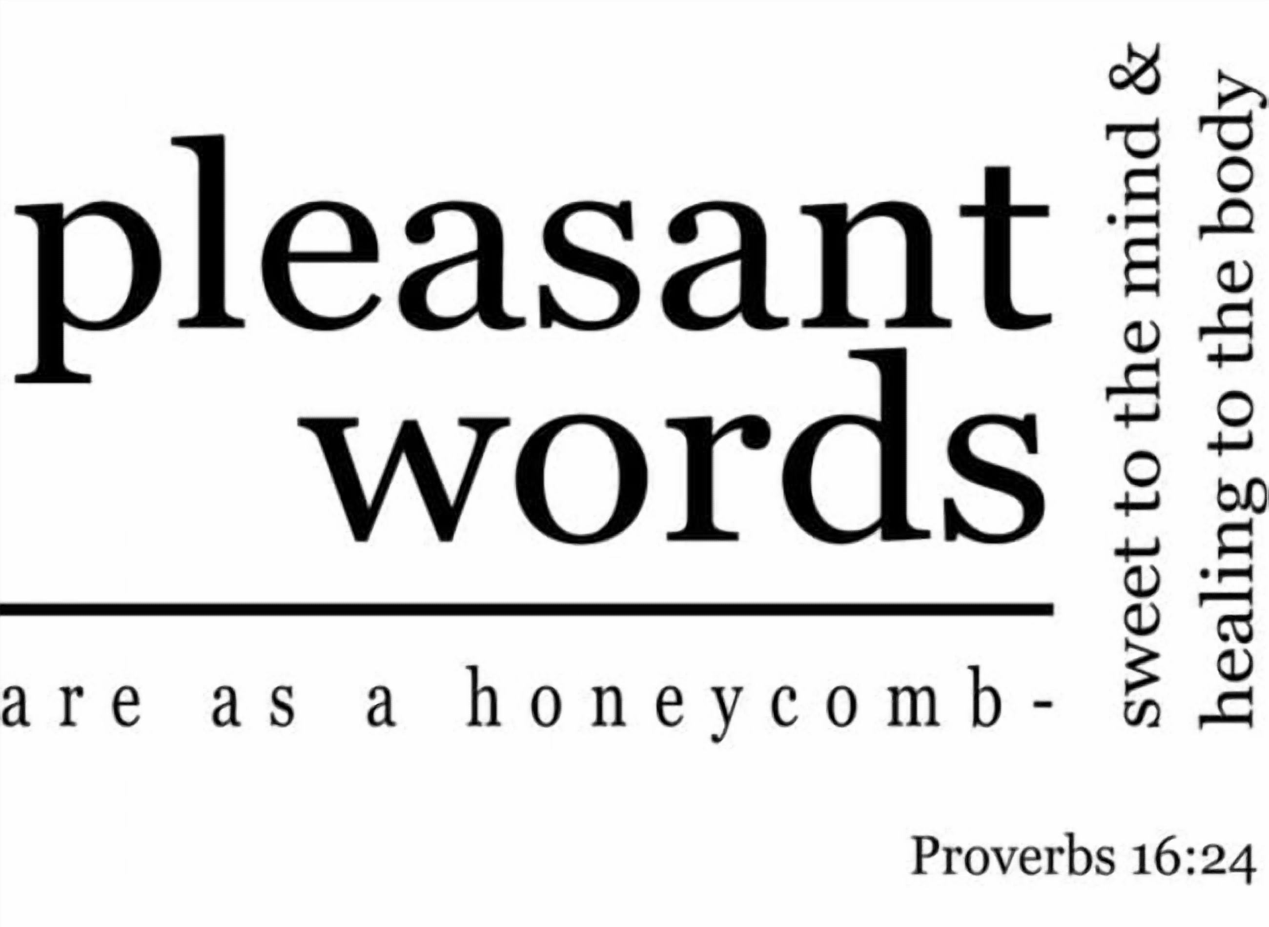 Rienda Libre Graphics - Decomural Pleasant Words Bible Verse Ws-15153