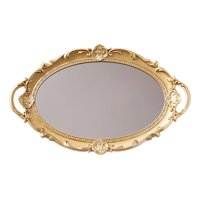 Genérico - Set 2 Bandeja Espejo Dorada Decorativa Organizador Jhn