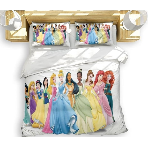 Princess Series Cartoon Duvet Cover Anime Soft Bedding Set 3D Print Comforter Cover Set