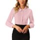 thumbnail image 1 of INSPIRE CHIC Blusa de Mujer con Cuello Peter Pan Casual de Negocios de Manga Larga Camisa de Botones para el Trabajo XS Rosa, 1 of 4