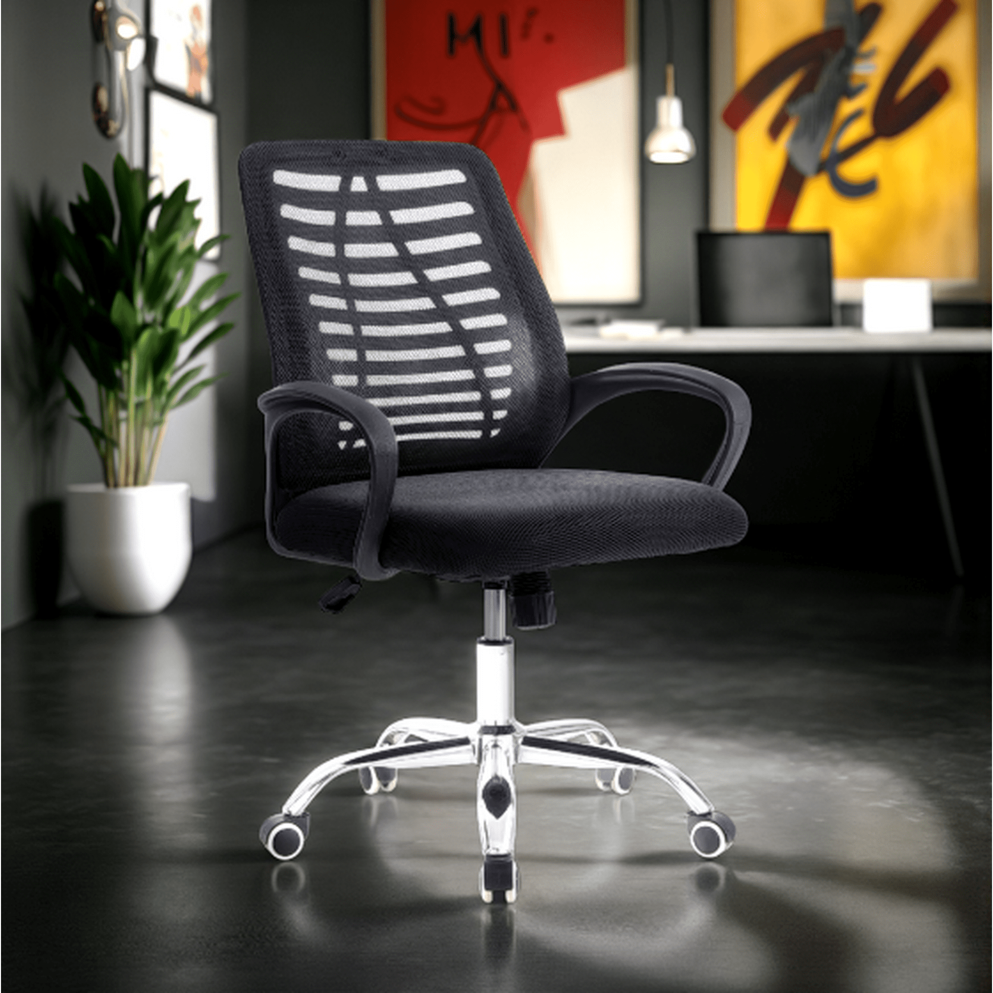 Arthome - Silla De Oficina Ejecutiva Barcelona Ergonomica Color Negro Bm-806