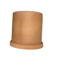 Decogreen - Macetero Terracota Cilindro Con Plato 18X18Cm