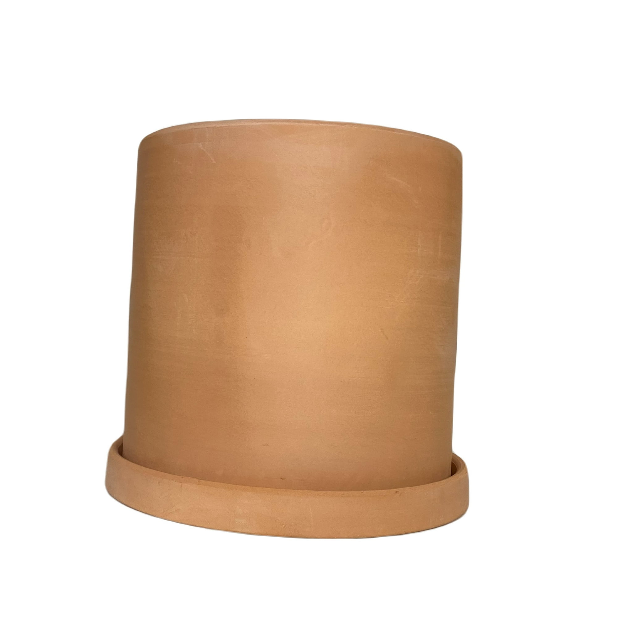 Decogreen - Macetero Terracota Cilindro Con Plato 18x18cm