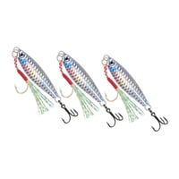 Magideal - 3X Señuelos De Pesca, Señuelos Jigging, Señuelos Duros De Agua Dulce, Señuelo De Hundimiento Simulado, Aparejos De Pesca, Cebos De Pesca, Plantillas Plata