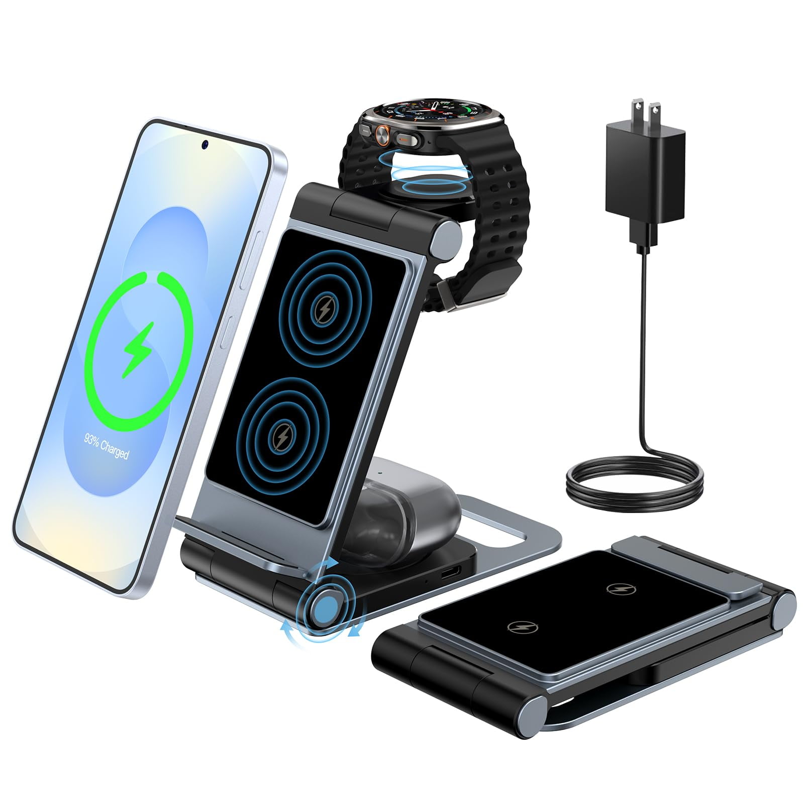 Cargador Inalámbrico 3 En 1, Estación De Carga Para Samsung Bolvunes
