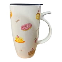 Genérico - Taza Cafe Ceramica Tapa Diseño Comidas Desayuno 600Ml