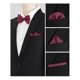 thumbnail image 5 of INSPIRE CHIC Conjunto de Pajarita Pre-Anudada para Hombre con Pañuelos a Juego para Negocios Casual Vino Rojo Talla Única, 5 of 5