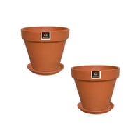 Pottery - Set De 2 Maceta Kony 15Cm Terracota Y Sus Platos