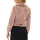 thumbnail image 3 of INSPIRE CHIC Abrigo de Piel para Mujer Moda Invierno Chaqueta Abierta Recortada Solapa Manga Larga Abrigo de Piel Sintética Esponjoso S Rosa Empolvado, 3 of 6