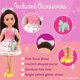 thumbnail image 3 of Ropa para muñecas con purpurina para niñas con flores brillantes en flor, 14 pulgadas, 3 of 6