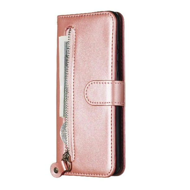 Funda con Cremallera para Samsung Galaxy S20 5G, Carcasa Cartera de Cuero PU con Soporte y Tarjetero