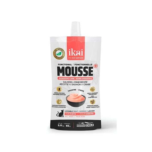 Ikai Gatos Mousse Salmón Y Cangrejo Cuidado Digestivo 60 Grs