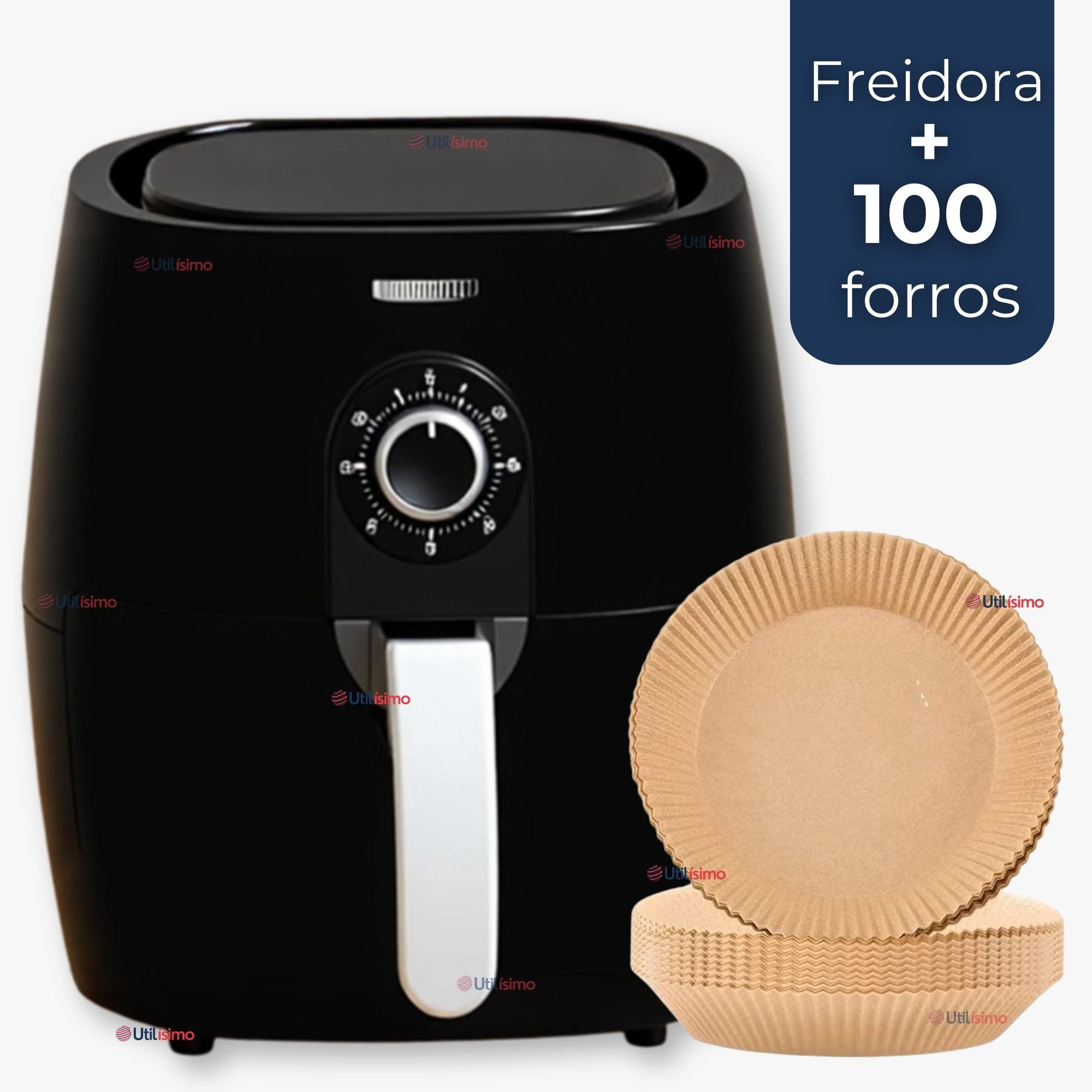 Line - Freidora De Aire Premium 5 Litros 1350w + Kit De 100 Forros Antiadherentes