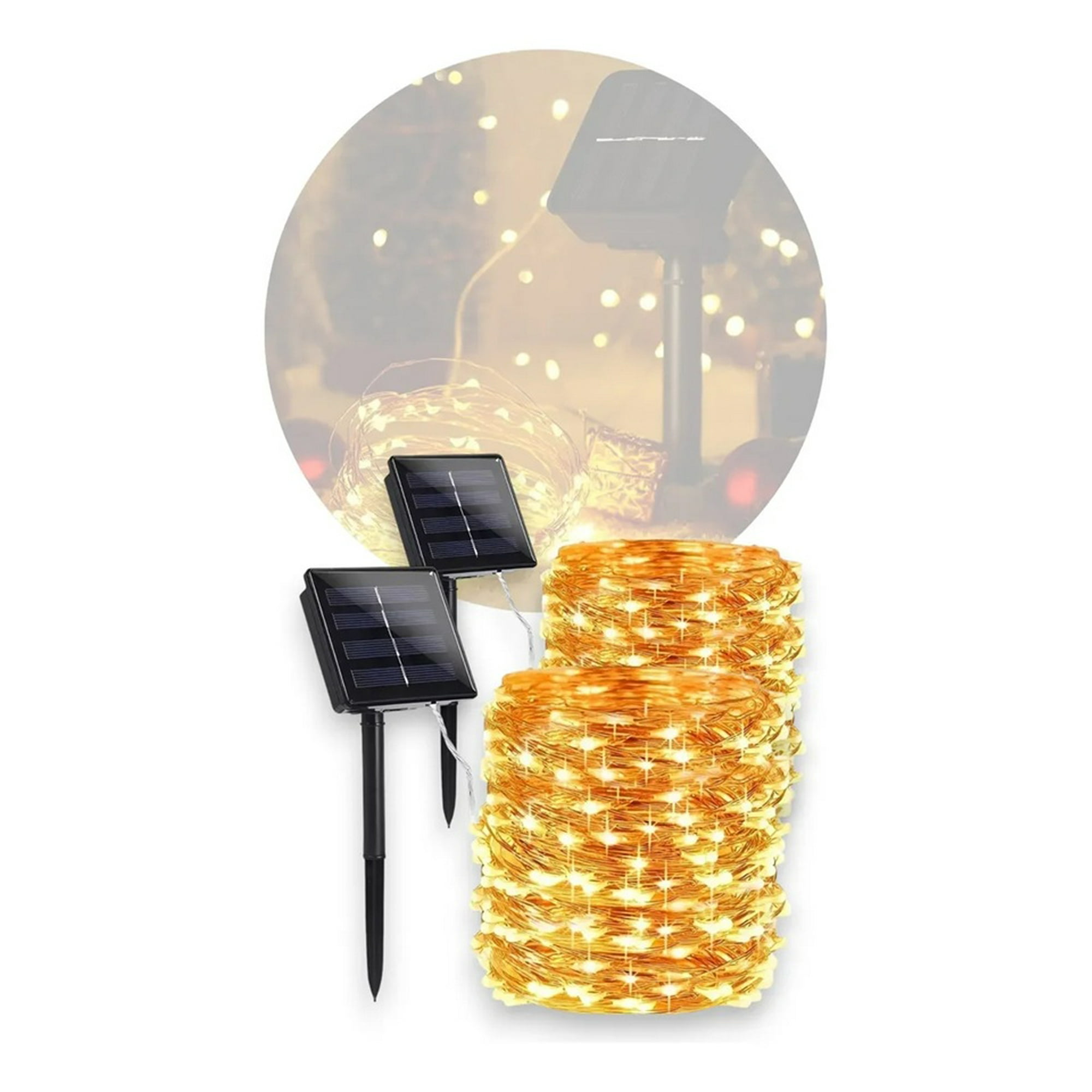 Genérico - Pack X2 Guirnalda Luz Led Hada Solar 10m Navidad Luces Hadas