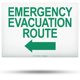 thumbnail image 1 of Señal de ruta de evacuación de emergencia TRADESAFE con flecha a la izquierda, 14 x 10 pulgadas, 1 of 6