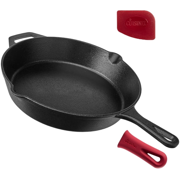 Sartén Cuisinel de 30 cm de hierro fundido pre‑sazonada