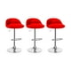 thumbnail image 1 of Pack 3 Piso Bar Taburete Giratorio de Altura Regulable rojo, 1 of 6
