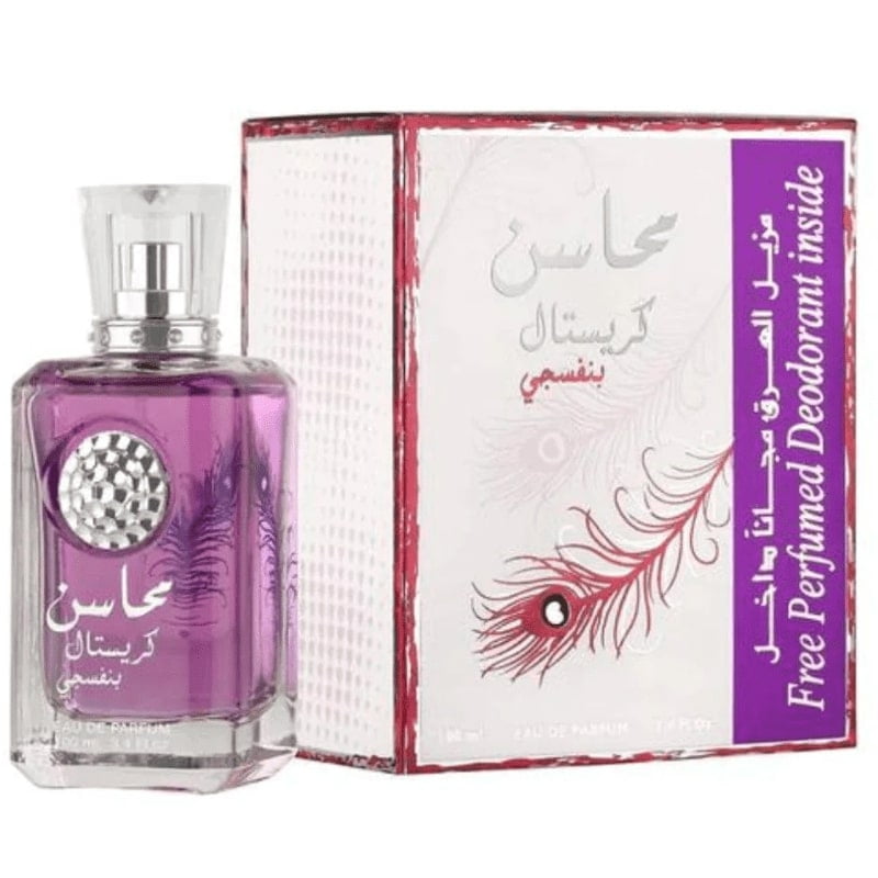 Lattafa - Mahasin Crystal Violet Edp 100 Ml + Deo Mujer
