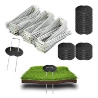 Genérica - 50Pcs Estaca Jardín Grapas Y Juntas Paisajísticas Galvanizadas Plateado + Junta * 50Pcs