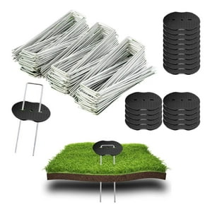 Genérica - 50Pcs Estaca Jardín Grapas Y Juntas Paisajísticas Galvanizadas Plateado + Junta * 50Pcs