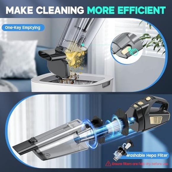 Aspiradora manual CKIKH LT151ET 15000 Pa inalámbrica HEPA 400 ml