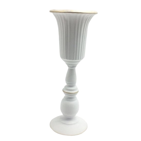Flores de metal Florero Titular de maceta Brote Planta de interior Maceta Centros de Flores artificiales Vela para casa de campo Bonsai hogar y j Blanco