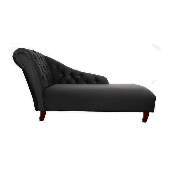 Chaise Izquierdo Longue Felpa Negro