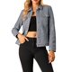 thumbnail image 1 of INSPIRE CHIC Chaqueta de imitación de ante con cuello vuelto, bolsillos con solapa y botones a presión para mujer, talla XL, gris, 1 of 7