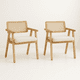 thumbnail image 1 of Pack de 2 Sitiales Acolchado Chandigarh Butaca Rattan - Madera, 1 of 7