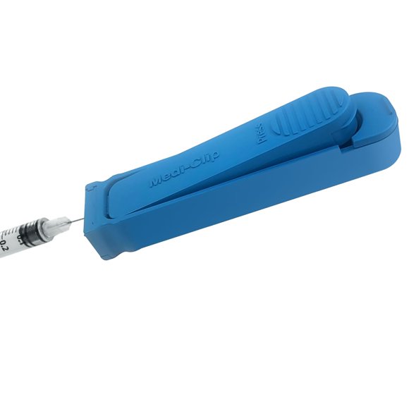 Contenedor de objetos punzocortantes Medicool 1500 agujas – Clip para jeringa