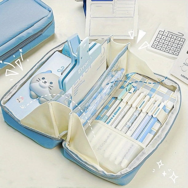 Stationery Bag, Pencil Case, Large Capacity Pencil Case, Handheld Pencil Case, Stationery Box, Cosmetics, Portable Gifts, Suitable For Office, School, Youth, Girls, Boys, Men, Women, Adults